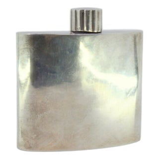 Smooth Silver Whiskey Flask For Sale