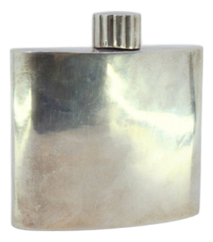 Smooth Silver Whiskey Flask
