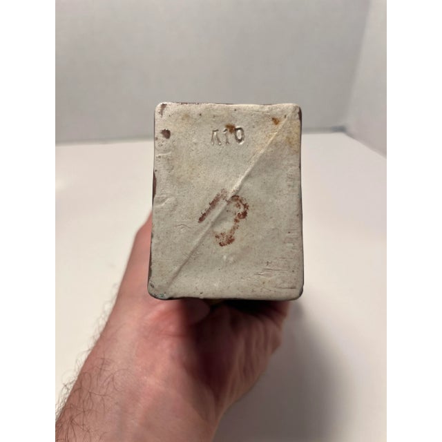 1970s Pair of Vintage Chinese Hand Painted Glazed Pottery Foo Dogs, Marked For Sale - Image 5 of 8