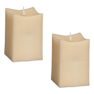 Simplux LED Squared Candle with Moving Flame and Remote (Set of 2) For Sale
