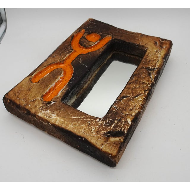 1960s Mid-Century Modern French Ceramic Mirror, 1960s For Sale - Image 5 of 16
