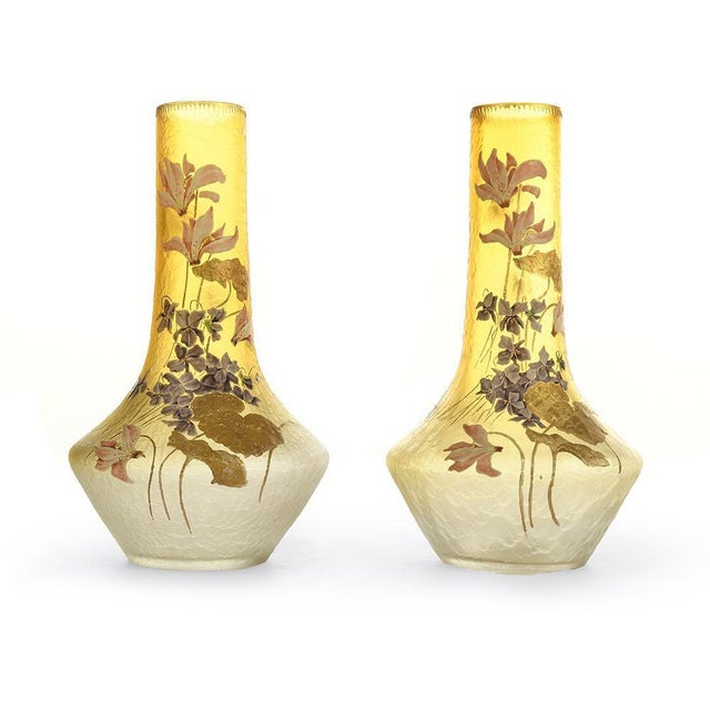 Glass Montjoie Vases, Set of 2 For Sale - Image 7 of 7