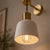 Handmade Brass Wall Sconce With White Shade | Mid-Century Modern Hallway Lighting For Sale - Image 11 of 13