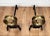 Hollywood Regency Italian Brass and Wrought Iron Andirons, 1970s, Set of 2 For Sale - Image 3 of 7