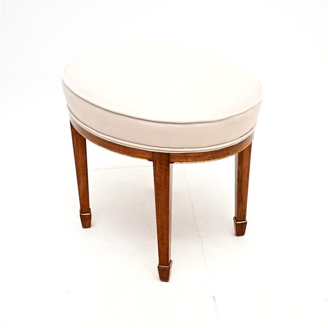 Antique Edwardian Walnut Parcel Gilt Ottoman, 1900 For Sale - Image 3 of 6