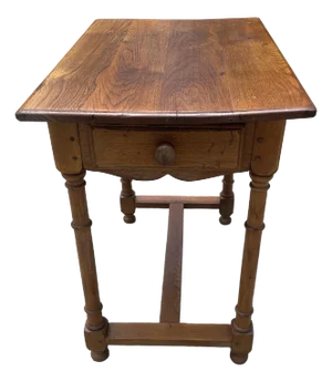 Antique Pine Side Table With Drawer and Pegged Construction