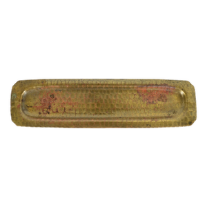 Roycroft Arts & Crafts Brass Finished Hammered Copper Pen Tray