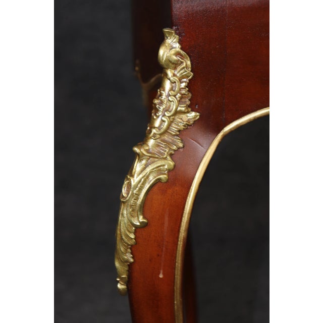 White Alabaster Top Louis XV Style Bronze Mounted Gilded Mahogany Center Table For Sale - Image 8 of 11