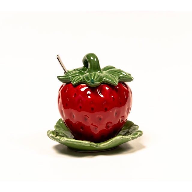 Vintage Majolica Strawberry Jam Bowl, 1970s For Sale - Image 17 of 17