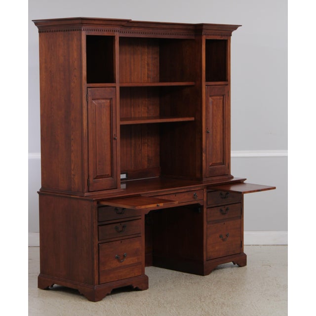 1980s Lexington Bob Timberlake Cherry Desk W. Hutch Top For Sale - Image 5 of 18