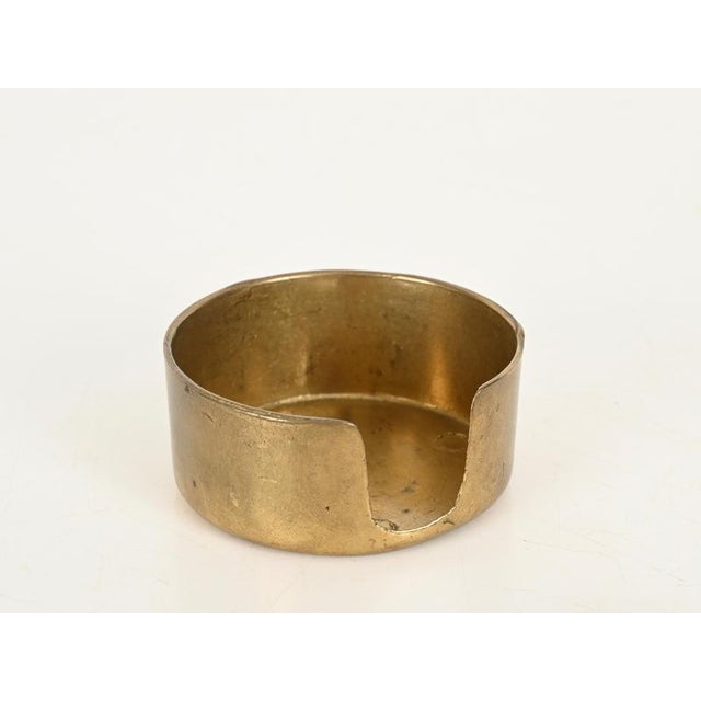 Mid-Century Austrian Stackable Brass Ashtrays in the style of Jacques Adnet, 1950s, Set of 4 For Sale - Image 9 of 14
