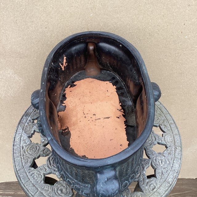 Vintage Ceramic Footed Jardiniere/Planter Neoclassical Design For Sale In Chicago - Image 6 of 12