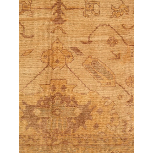 2000 - 2009 Vintage Oushak Carpet, Oriental Rug, Handmade, Ivory, Gray, Saffron, Yellow For Sale - Image 5 of 12