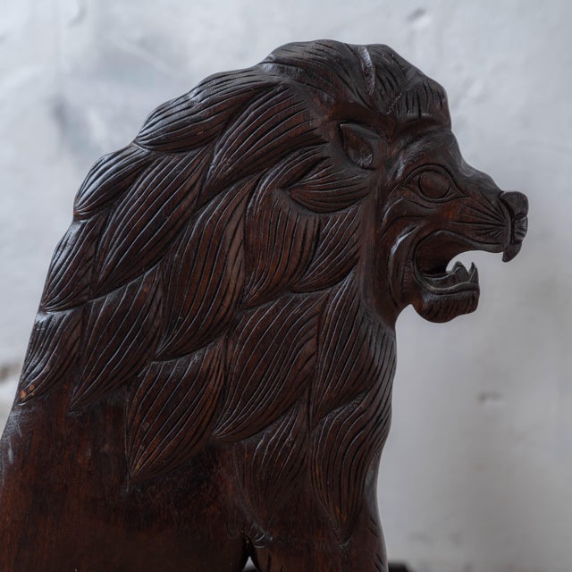 Victorian Carved Lion Library Steps, 19th Century For Sale - Image 4 of 13
