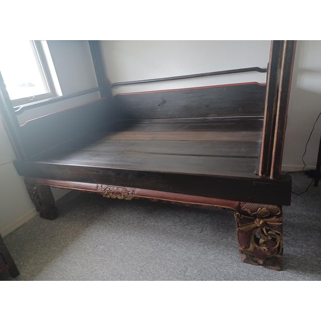 Mid 18th Century Chinese Vintage Wedding Bed For Sale - Image 4 of 7