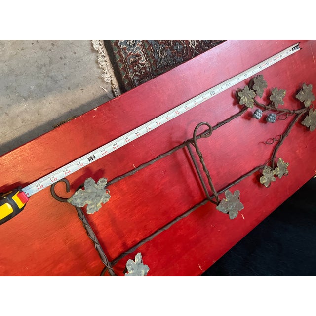 Metal Vintage Metal Wall Hanging Plate Holder With Leaf and Grape Details For Sale - Image 7 of 9