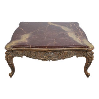 Stunning French Style Faux Marble Top Coffee Cocktail Table For Sale