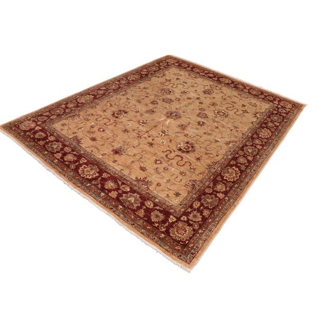Shabby Chic Shabby Chic Ziegler Tan Brown Hand-Knotted Wool Rug - 8'0'' X 10'2'' For Sale - Image 3 of 8