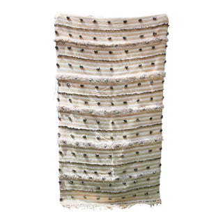 Large Vintage Tribal Moroccan Handcrafted Wedding Blanket Throw with Sequins 5 For Sale