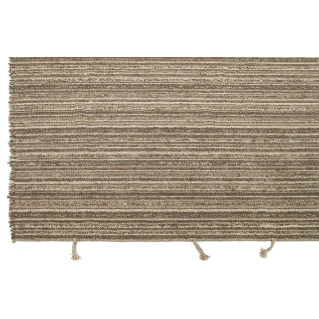 2020s Modern Flaweave Wool Rug With Geometric Design in Earthy Tones For Sale - Image 5 of 11