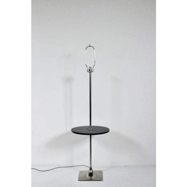 Modern Laurel Lamp Co. Chrome and Slate Side Table Floor Lamp, circa 1970 For Sale - Image 3 of 13