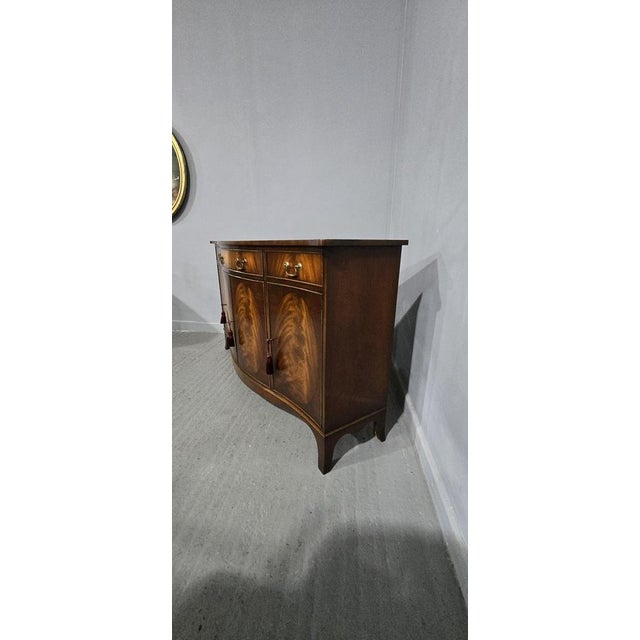 Brown Mahogany Serpentine Sideboard, 1920s For Sale - Image 8 of 16