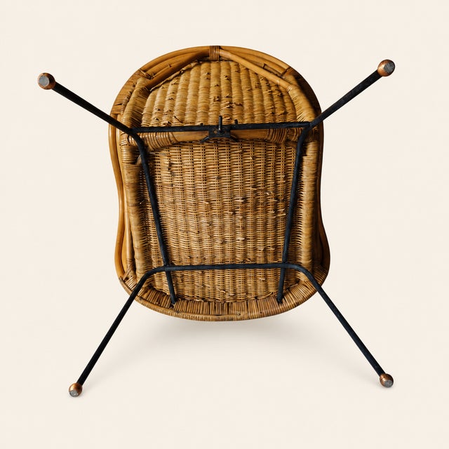 Paul McCobb Mid-Century Modern Rattan Lounge Chairs in the Style of Paul McCobb, Pair For Sale - Image 4 of 9