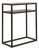 21st Century Poland Blackened Iron Black Metal-Framed Side Table With Glass Top And Shelf For Sale