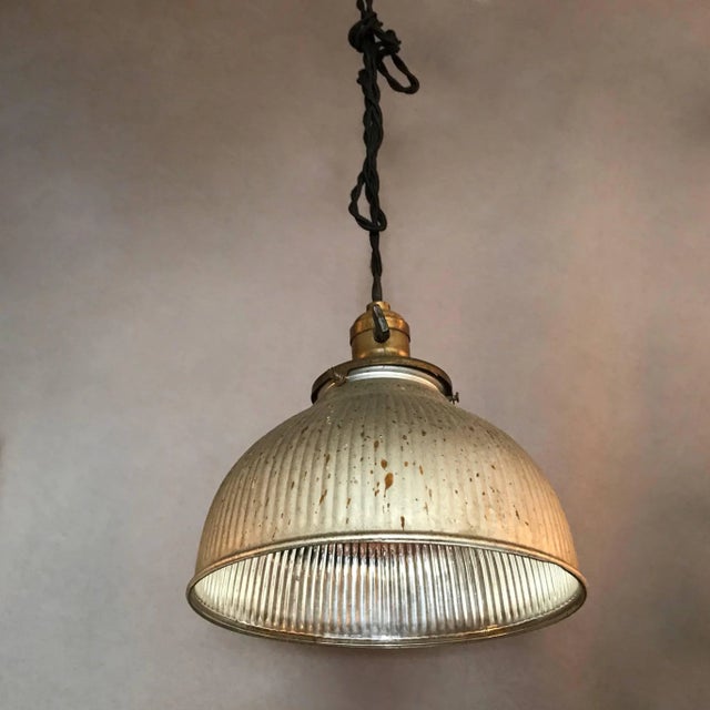 Industrial Early 20th Century Industrial Silver X-Ray Mercury Glass Dome Pendant Light For Sale - Image 3 of 5