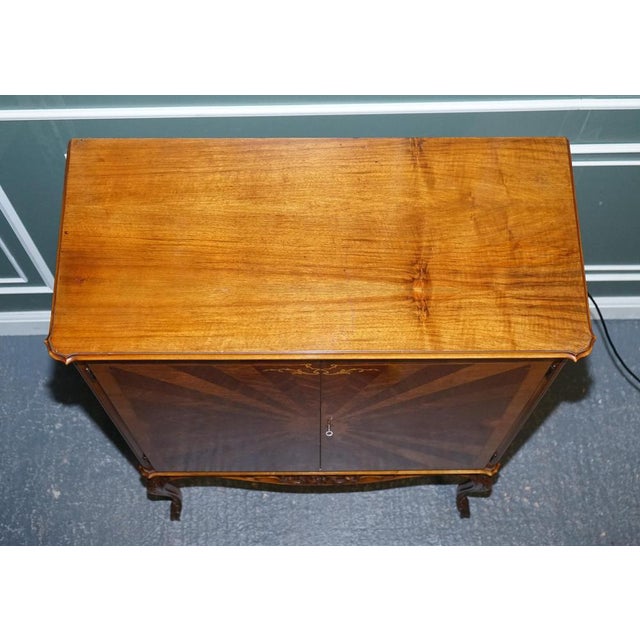 French Walnut Parquetry Bar Cabinet For Sale - Image 14 of 18