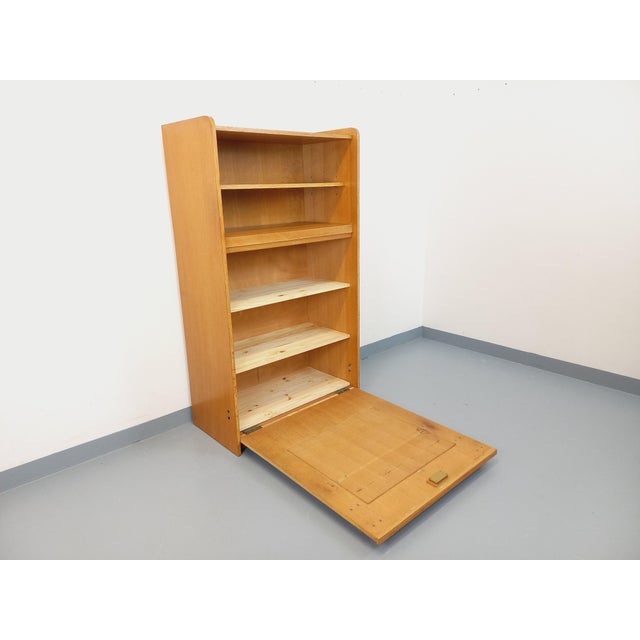 1960s Vintage Oak Bookcase with Side Table, 1960s For Sale - Image 5 of 18
