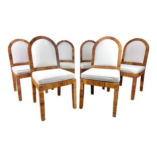 Set of 6 Late 20th Century Bielecky Brothers Rattan Dining Chairs Restored For Sale