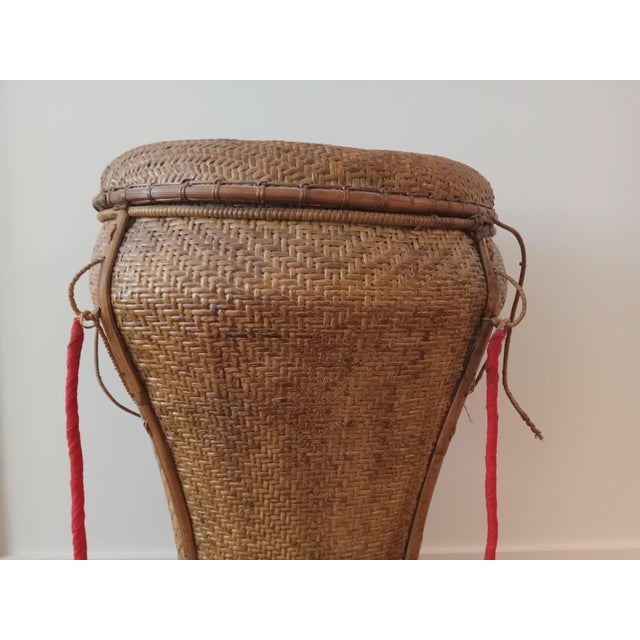 Chestnut 19th Century Vintage Handwoven Lidded Basket For Sale - Image 8 of 9