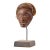 Early 20th Century Chokwe Mask Mwana Pwo with Headdress Custom Stand For Sale