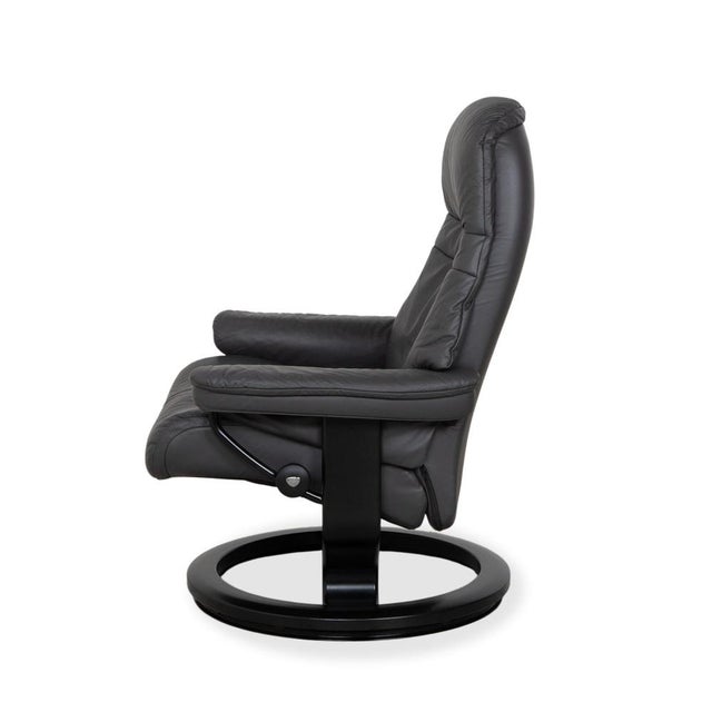 Dark Grey Leather Sunrise Recliner with Manual Function from Stressless For Sale - Image 17 of 18