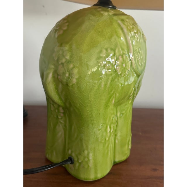Whimsical Ceramic Elephant Lamp With Daisies For Sale - Image 4 of 8