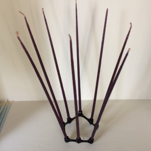 Dansk MidCentury Modern Scandinavian Cast Iron 8 Candle Holder With 2