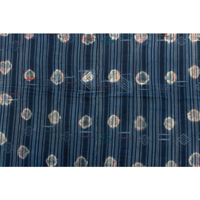 African Vintage Baoule African "Lagoon Mirage" Ikat Throw For Sale - Image 3 of 6