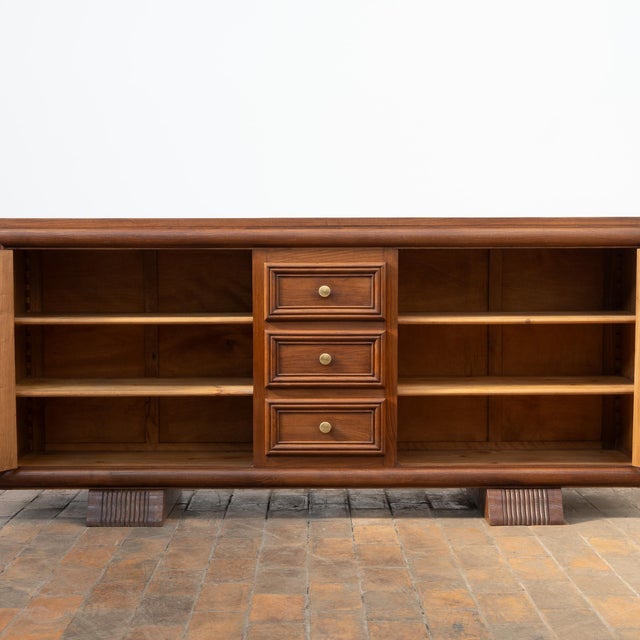 Wood Oak Sideboard in the style of Charles Dudouyt, France, 1950s For Sale - Image 7 of 11