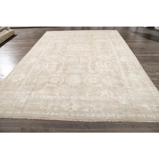 Textile 21st Century Modern Tan Beige Sultanabad Wool Rug For Sale - Image 7 of 12