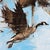 Migration by Morgan Cameron | Oil on panel Painting of flying geese against a blue sky For Sale - Image 4 of 5