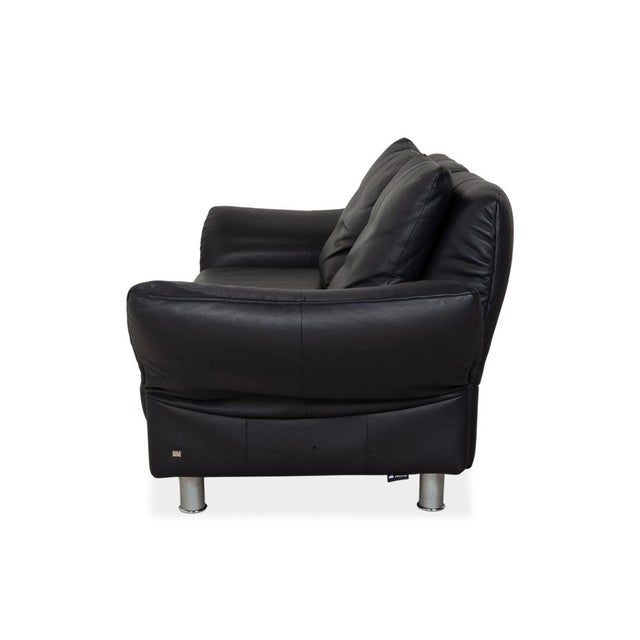 Dark Blue Leather 510 Three-Seater Sofa with Manual Function from Rolf Benz For Sale - Image 12 of 13