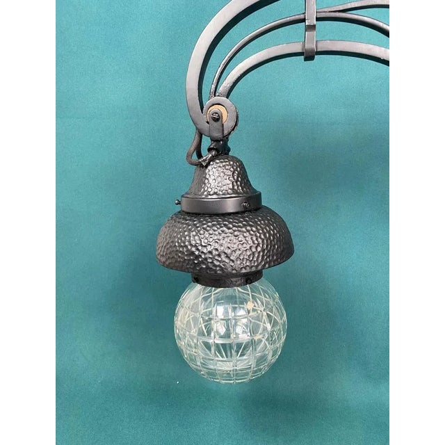 Black Secession Wall Lamp, 1890s For Sale - Image 3 of 9