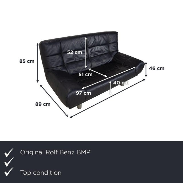 This high-quality Rolf Benz BMP 418 two-seater sofa impresses with its clean, powerful lines and excellent craftsmanship....