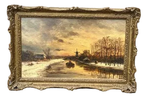 Hendrik Dirk Kruseman Vanelten, Winter Landscape, Painting, Framed