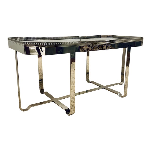 Century Furniture Modern Polished Nickel Gallery Truly Coffee Table For Sale