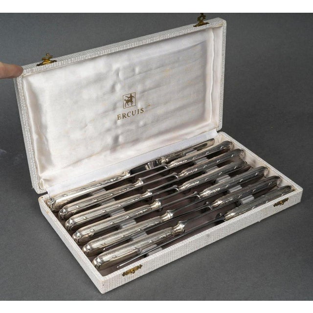 Ercuis cutlery service, silver plated, 20th century. Ercuis silver-plated cutlery service in its original box, 20th...