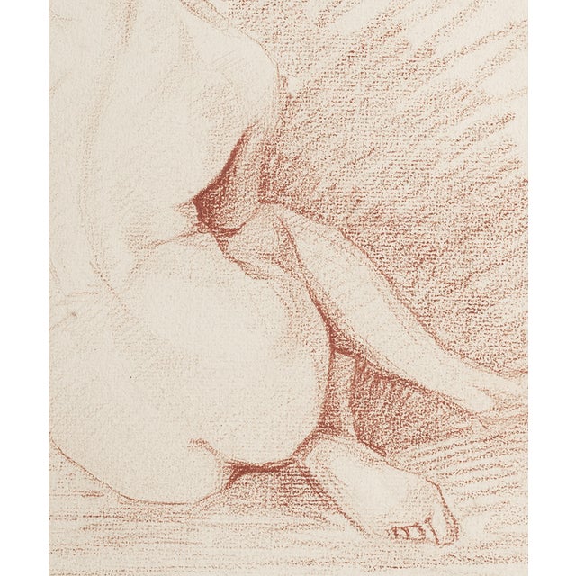 This beautiful, signed antique nude figural drawing from early 1900's Europe is an exquisite drawing in the style and...