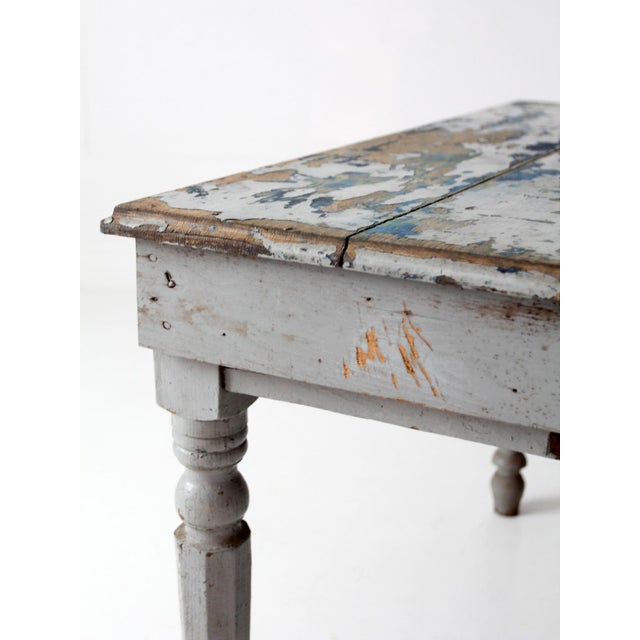 Antique Painted Farmhouse Work Table For Sale - Image 11 of 18