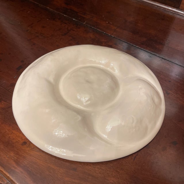 Antique Creamware Artichoke Plate. Scrolled Foliate Design with central flower. 6 available at time of posting. Mid...
